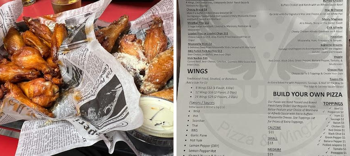 JDubbZ Pizzeria Menu