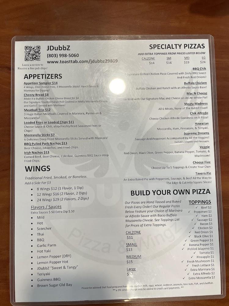 JDubbZ Pizzeria Menu image 3